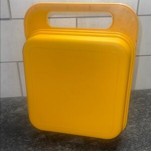 Tupperware lunch box/pencil case only. Bright Yellow. Exc condition
